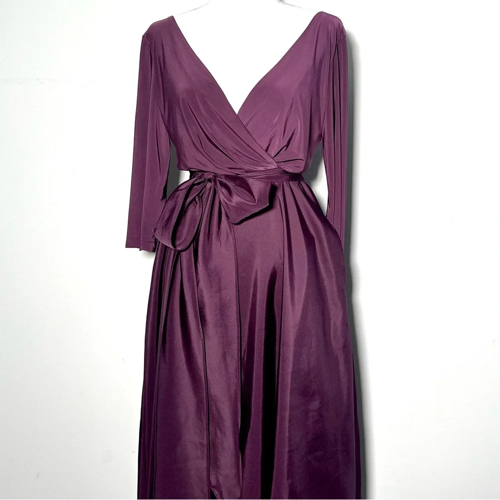ALFRED SUNG Plum Wrap Maxi Dress - Picture 3 of 8